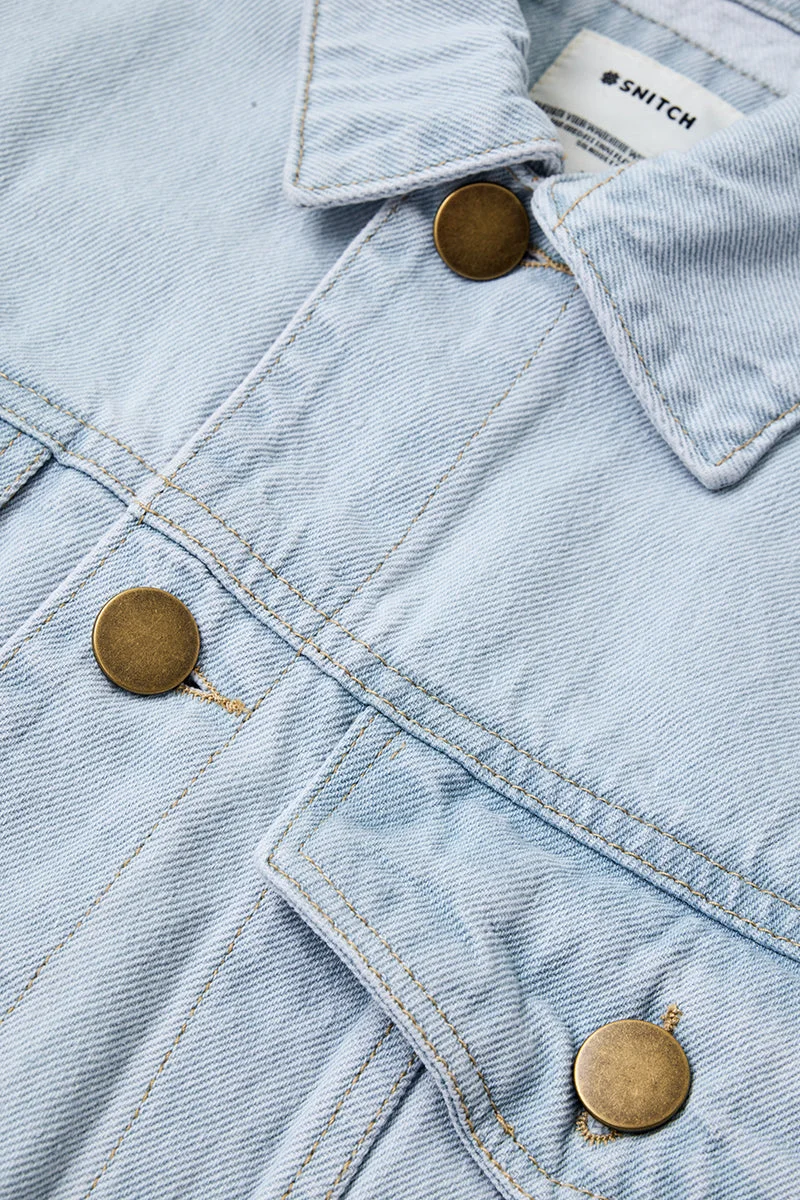 SNITCH Double Pocket Washed Denim Jacket